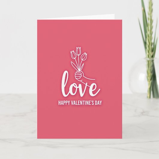 Carte minimaliste Rose Amour (Devant)