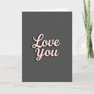 Carte Minimaliste Rose Gold Love You