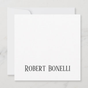 Carte Minimaliste uni noir et blanc moderne uni