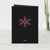 Carte Minimalistic Red Snowflake Hand Drawn Art (Dos)