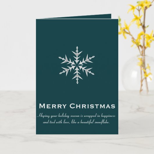 Carte Minimalistic White Snowflake Hand Drawn Art (Fleur jaune)