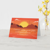 Carte Ministre Fête des pères Avec Paysage Couché De Sol (Fleur jaune)