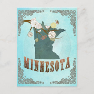 Carte Minnesota Avec De Beaux Oiseaux