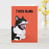 Carte Minou de Halloween (Fleur jaune)