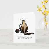 Carte Minou de tricot (Fleur jaune)