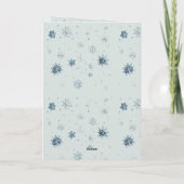 Carte Mint Blue Snowflakes Snowman Christmas (Dos)