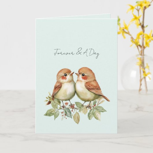 Carte Mint Forever Love Birds (Fleur jaune)