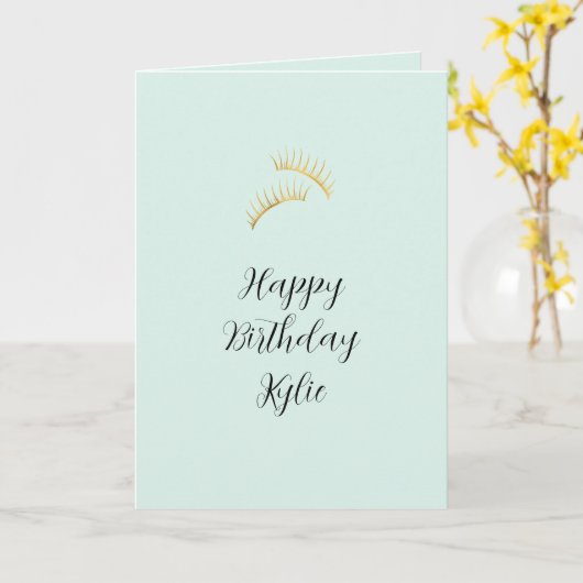 Carte Mint Gold Eyelashes (Fleur jaune)