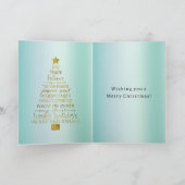 Carte Mint Gold Inspirational Christmas Tree Peace Joy (Intérieur)