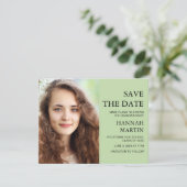 Carte Mint Green Graduation 2 Photo Date d'enregistremen (Debout devant)