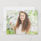 Carte Mint Green Graduation 2 Photo Date d'enregistremen (Dos)