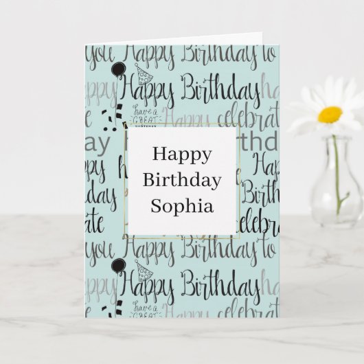 Carte Mint Happy Birthday (Petite plante)