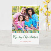 Carte Mint rose Turquoise Noël Motif de vacances Photo (Fleur jaune)