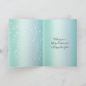 Carte Mint White Bokeh Dots Bow Cupcake Christmas (Intérieur)