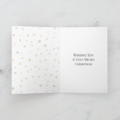 Carte Mint White Christmas Gold Snowflakes (Intérieur)