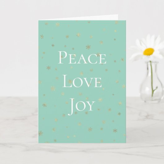 Carte Mint White Christmas Gold Snowflakes (Petite plante)