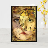 Carte Minuit du Nouvel An (Fleur jaune)