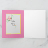 Carte Minuscule danseur | Ballet Floral rose Fête Annive (Intérieur)