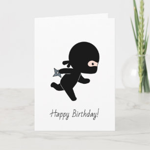 Carte Minuscule dessin animé Ninja à l'anniversaire
