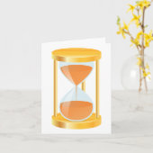Carte Minuteur Sablier Doré avec Coulée de Sable (Fleur jaune)