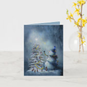 Carte Miracle d'hiver - peint à la main (Fleur jaune)