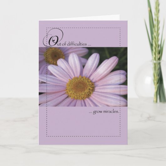 Carte Miracles de marguerite rose Encouragement (Devant)