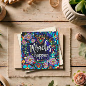 Carte Miracles Happen Foi Bleu Plutôt Inspirant