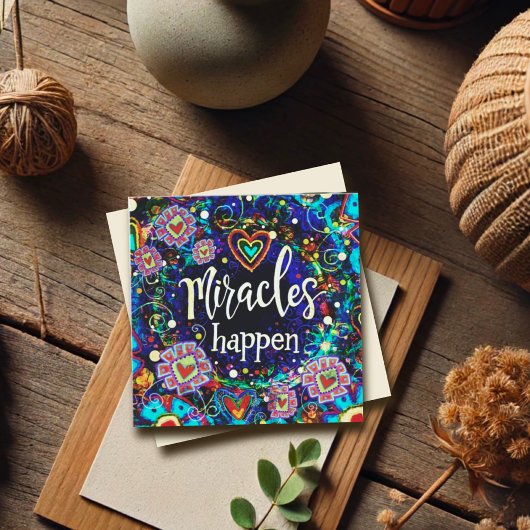 Carte Miracles Happen Foi Bleu Plutôt Inspirant