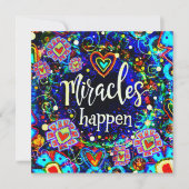 Carte Miracles Happen Foi Bleu Plutôt Inspirant (Devant)