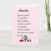 Carte Miracles, une pensée drôle de toi Mon poème d'ami (Devant)