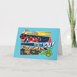 Carte Miraculous Ladybug & Cat Noir toujours vous protég