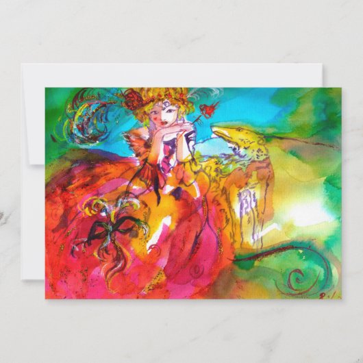 Carte MIRANDOLINA BAL MASQUÉ jaune marron rouge vert (Devant)