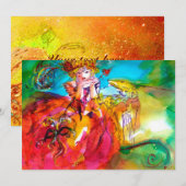 Carte MIRANDOLINA BAL MASQUÉ jaune marron rouge vert (Devant / Derrière)