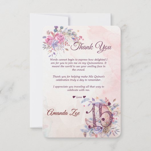 Carte Mis 15 Merci Note (Devant)