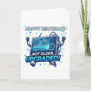 Carte Mise à niveau d'anniversaire de robot drôle