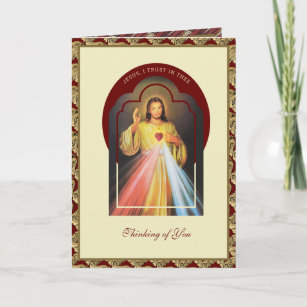 Carte Miséricorde divine Sacré-Coeur Écriture Religieuse