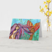 Carte Misha la sirène (Fleur jaune)