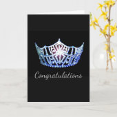 Carte Miss America style Crown Greeting Card-Congrats (Fleur jaune)