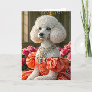 Carte Miss Lady  Poodle Blank Card