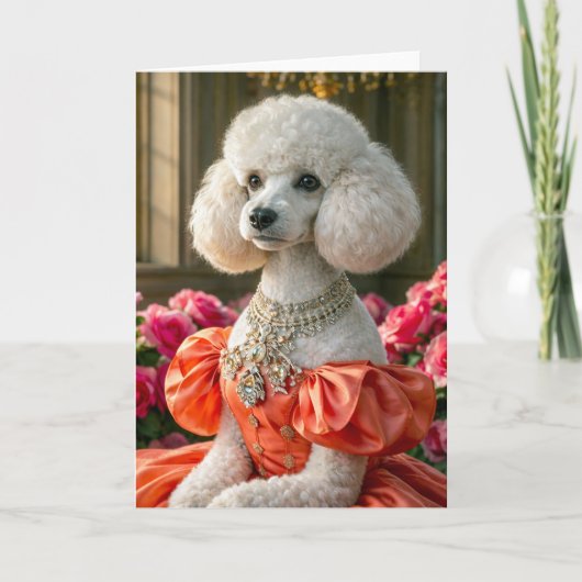 Carte Miss Lady  Poodle Blank Card (Devant)