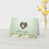Carte Miss Mint Green Bird Heart (Fleur jaune)