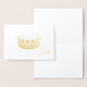Carte Miss USA Style Gold Foil Crown & Monogram (Affichage)