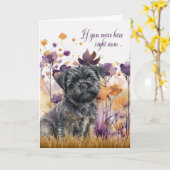 Carte Miss Vous Affenpinscher Chien Fleur sauvage Meadow (Fleur jaune)