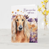 Carte Miss Vous Afghan Hound Chien Fleur sauvage Meadow (Fleur jaune)