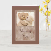 Carte Miss Vous Ours Cupidon (Fleur jaune)