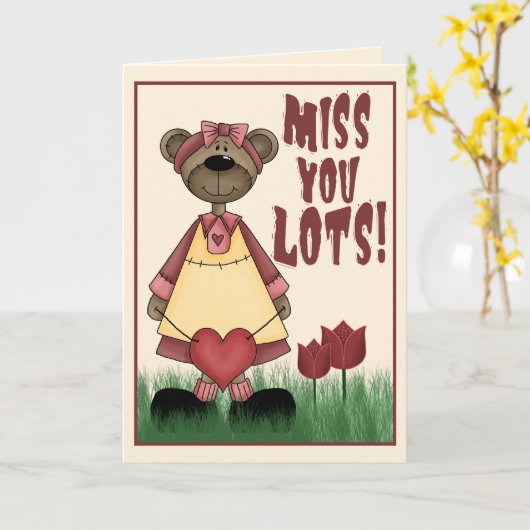 Carte Miss You Lots (Fleur jaune)