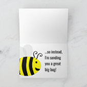 Carte "Missing You : Can't BEE Here" Funny Bee Bug Card (Intérieur)