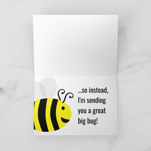 Carte "Missing You : Can't BEE Here" Funny Bee Bug Card (Intérieur)