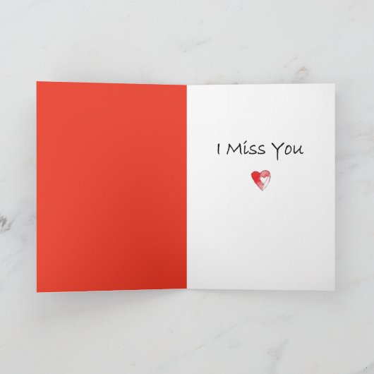 Carte Missing You Hearts (Intérieur)