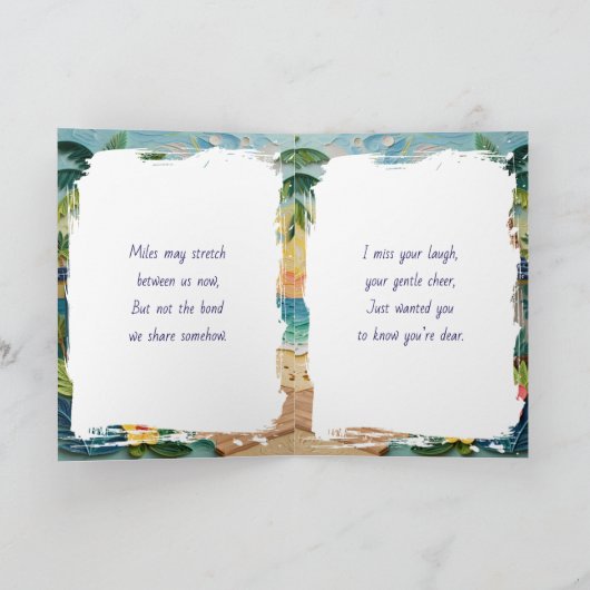 Carte Missing You | Long Distance Beach Themed (Intérieur)